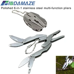 Polished 6-in-1 Stainless Steel Multi-function Pliers Tool Set with Protective Sleeve Mini Steel Hammer Screwdriver