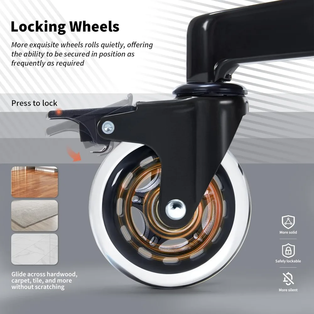 

High Back Office Chair 400lbs Fabric- Thick Padded Cloth Computer Desk Chair, Adjustable Lumbar Support & Flip-Up, Customized