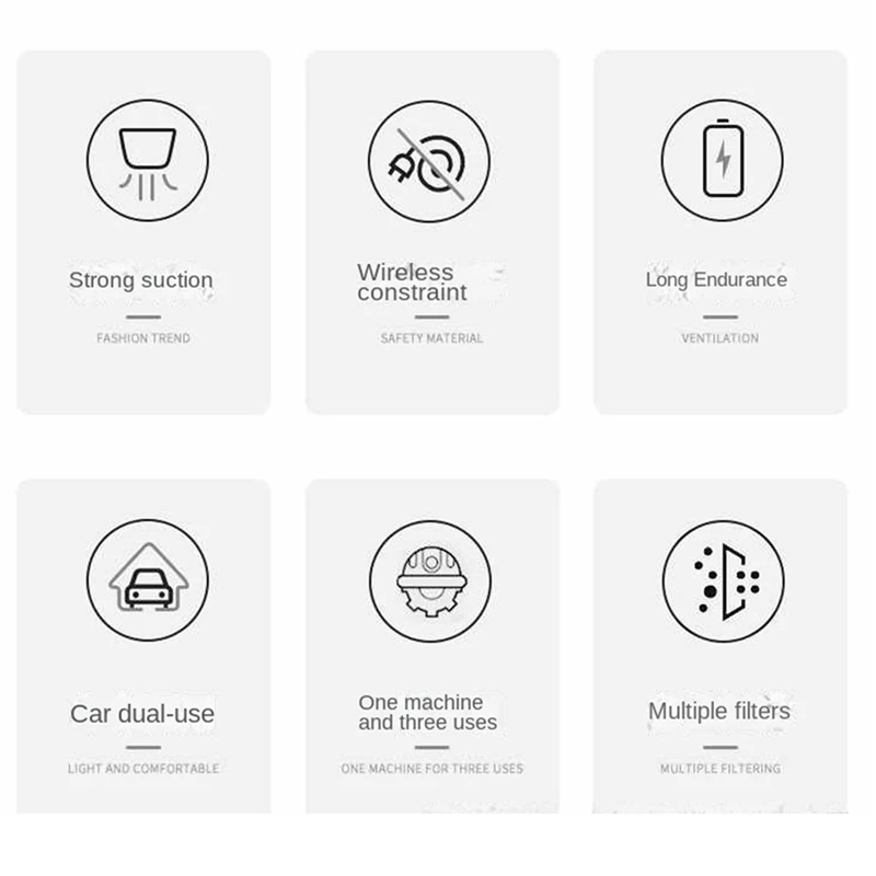 مكنسة كهربائية متعددة الوظائف للسيارة ، رطبة وجافة ، مزدوجة الغرض ، شفط قوي ، ماكينة تنظيف ، طقم واحد