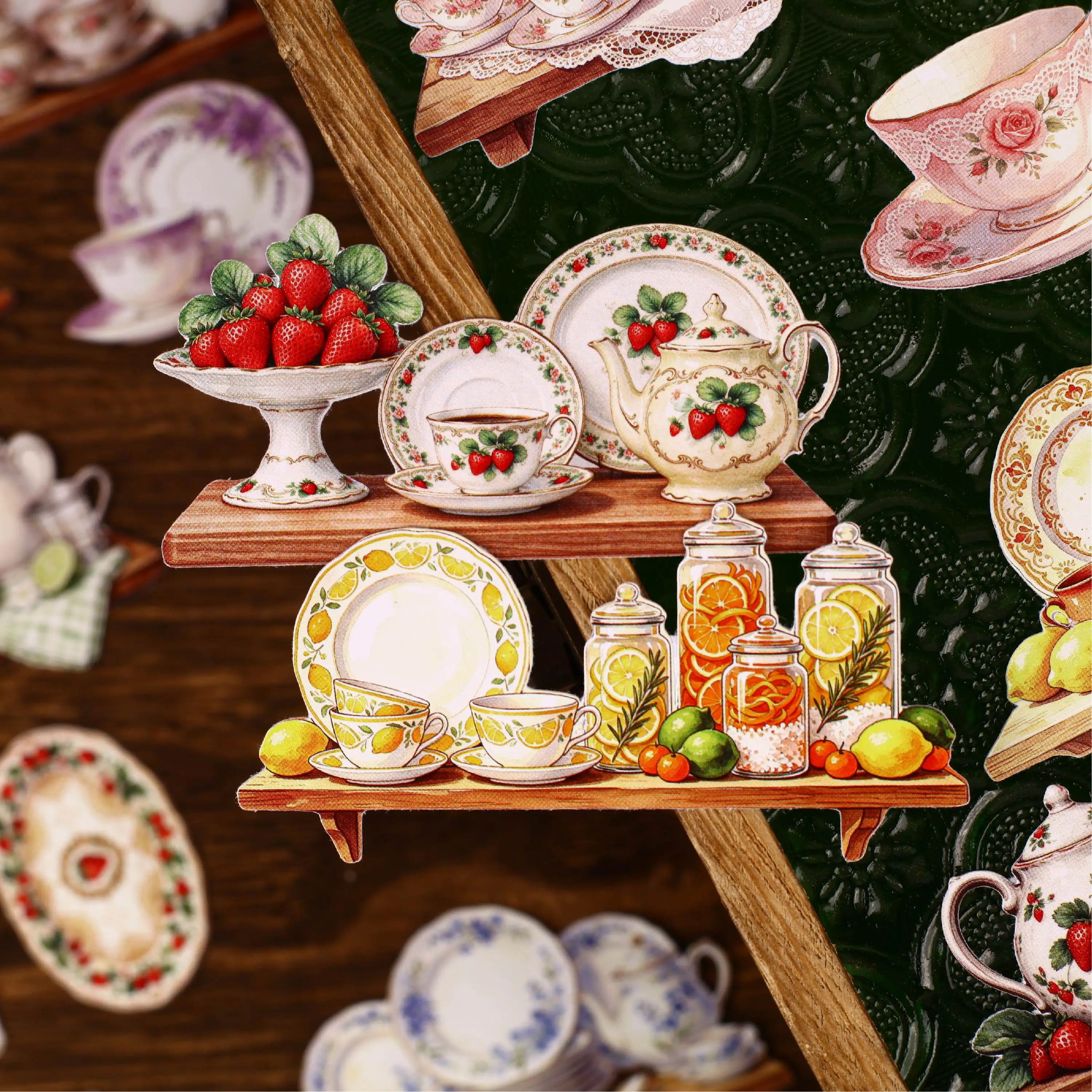 JIANWU Vintage Kitchenware Flower Fruits Landscape Sticker Creative DIY Journal Material Collage Scrapbooking Stationery view 2