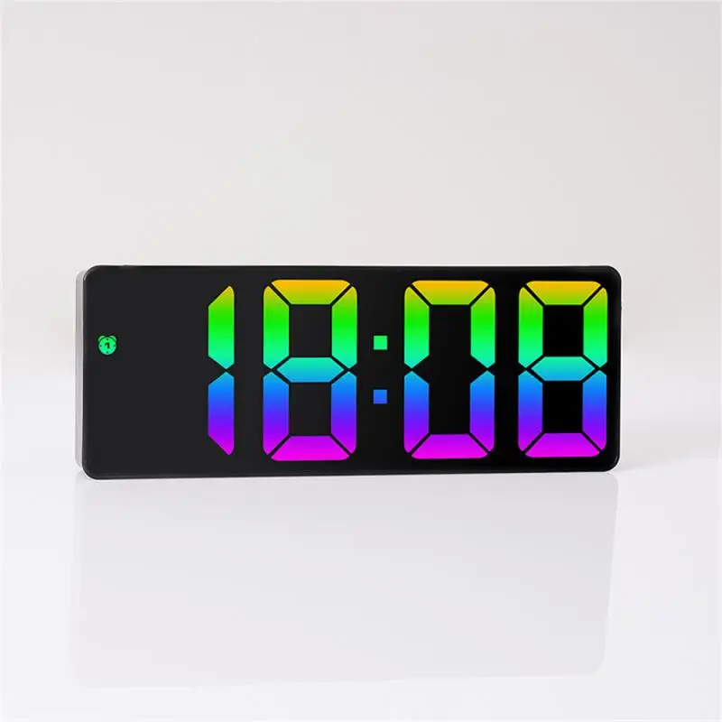 Clock Adjustable Multi-function Bedside Mirror Intelligent Electronic Clock Digital Display Numbers Multiple Modes Alarm Clock