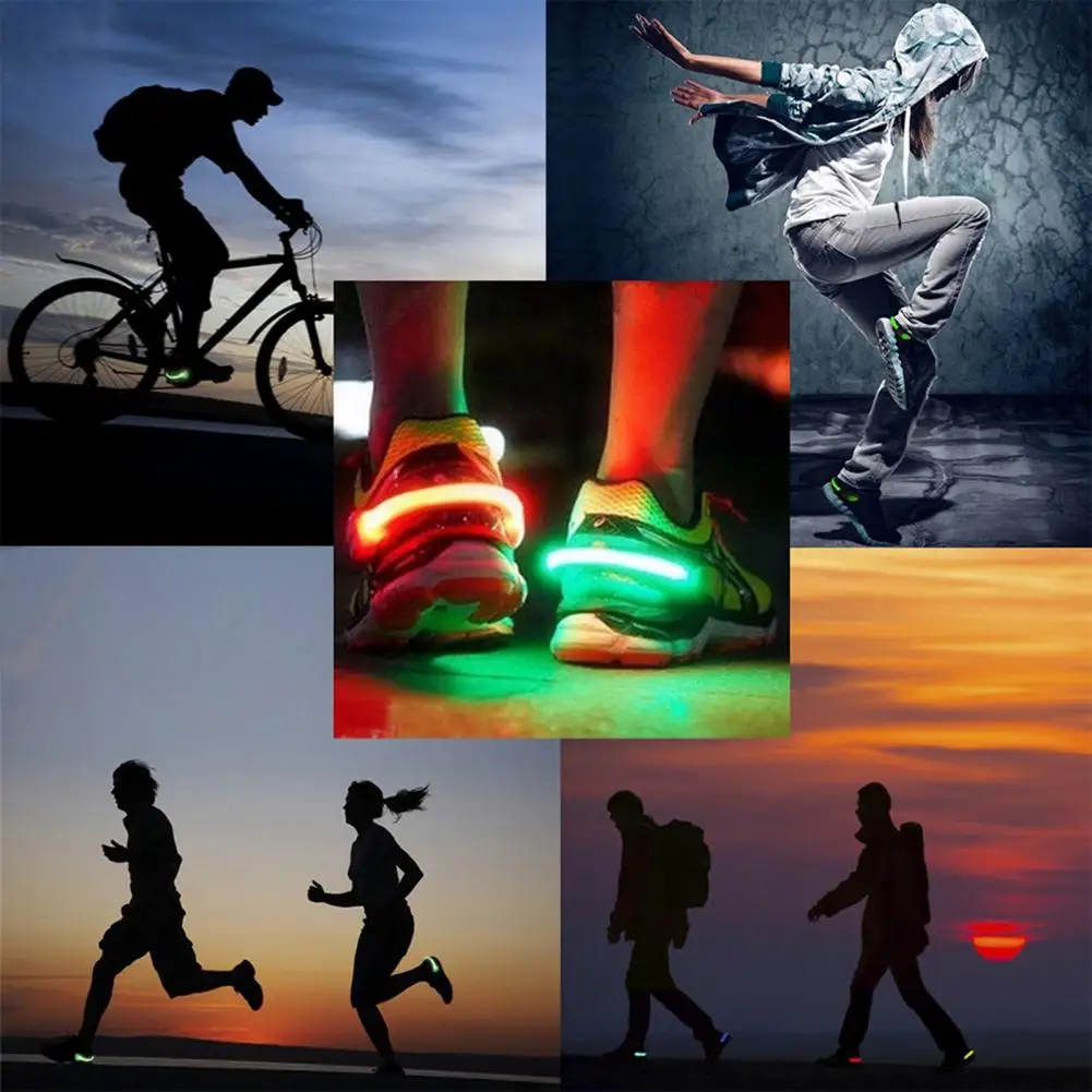 LED Luminous Shoe Clip Multiple Lighting Modes Super Bright Night Running Shoe Safety Clips Safety Light accesorios bicicleta