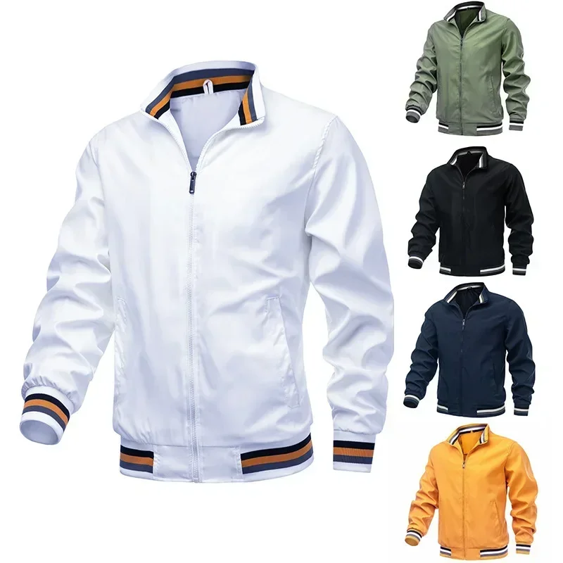 New Fashion Foreign Trade Casual Versatile Jacket Men's Spring and Autumn Sports Solid Coat