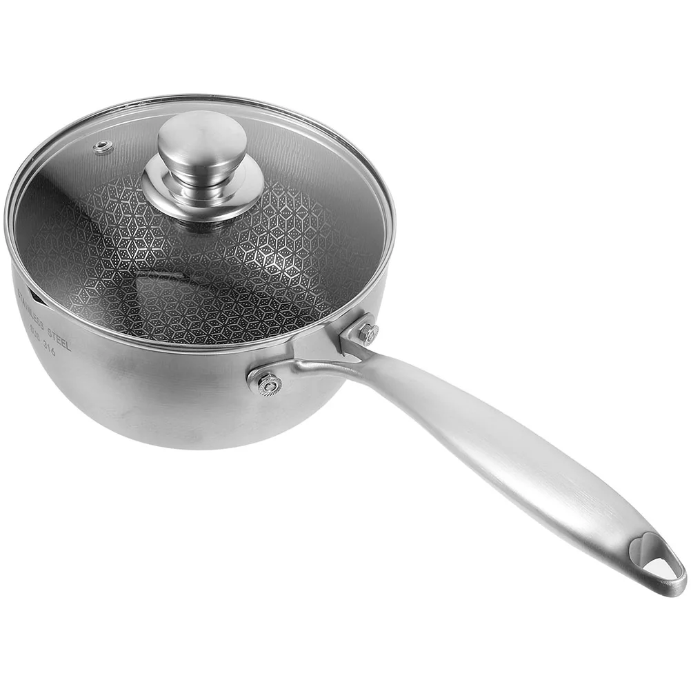 

Honeycomb Non-stick 304 Stainless Stainless Steel Cooking Pot Steel Cooking Pot with Lid Kitchen Frying Pan Easy Clean
