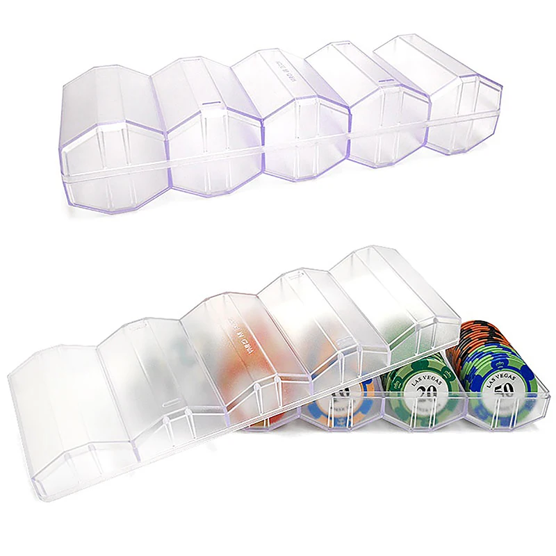 

Portable 100 Chips Poker Chip Tray Box W/ Lid For Casino Game 24 X 8 X 5cm