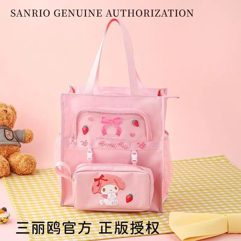 سانريو Kawaii مرحبا كيتي حقيبة التخزين Kuromi حقيبة مستحضرات التجميل انفصال مقلمة لطيف الذهاب إلى المدرسة الأم في القانون حقيبة سستة حقيبة