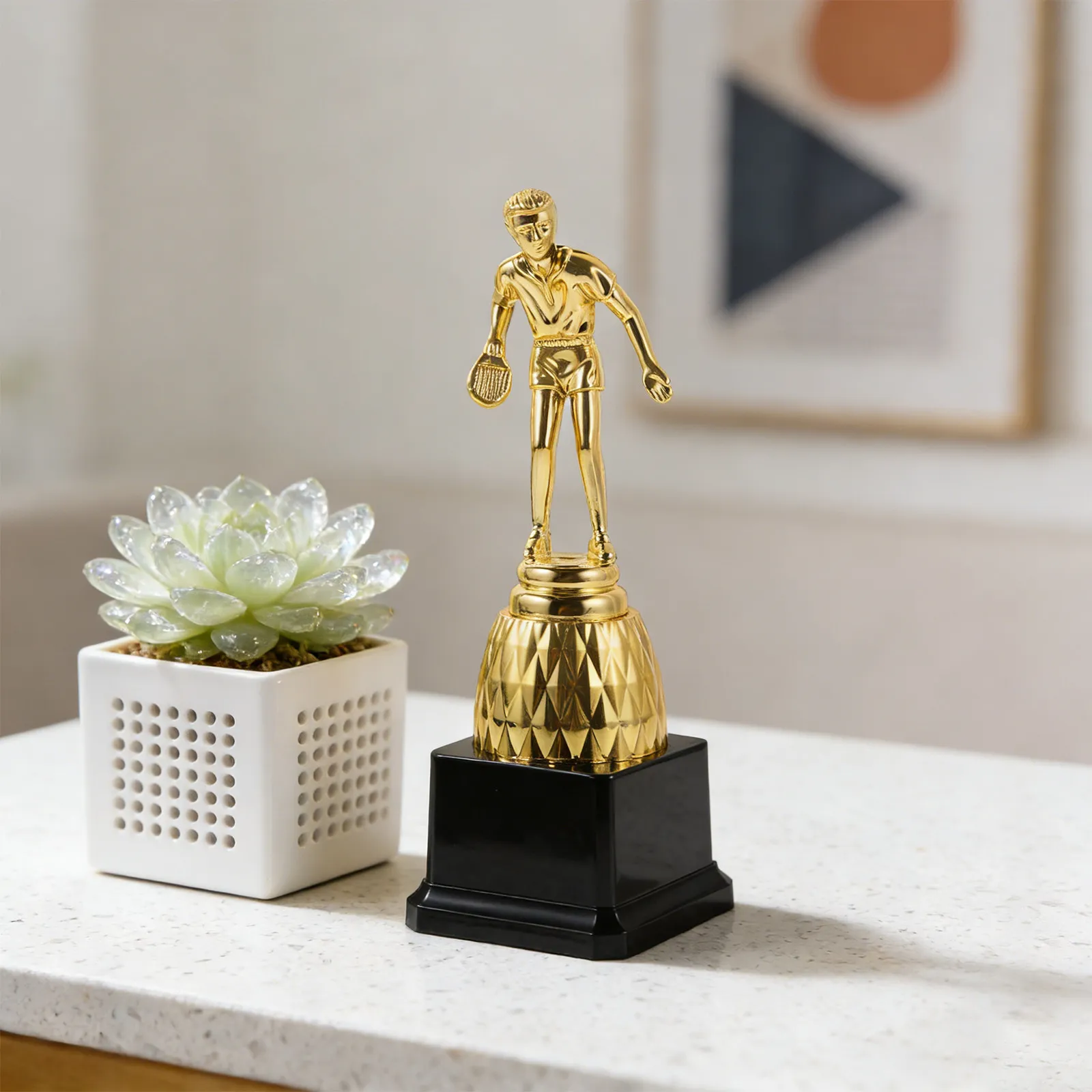 

Plastic Pong Award Trophy Table Tennis Championship Winner Trophy Cup Tournament Prize Prop 7.86inch Lightweight