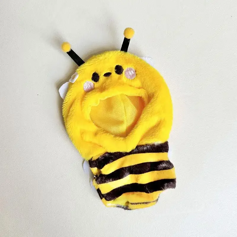 Para labubu v2 roupas pingente roupas de bebê amarelo abelha macacão bonito bonecas decoração acessórios