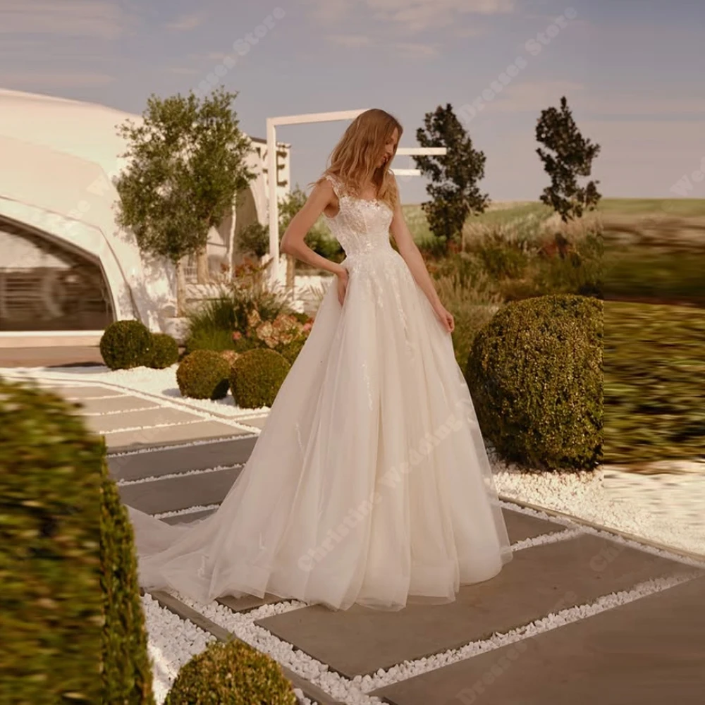 

Sweetheart Collar Women Wedding Dresses Sexy Sleeveless A-Line Bridal Gowns Floor Mopping Banquet Vestidos De Novias Customized