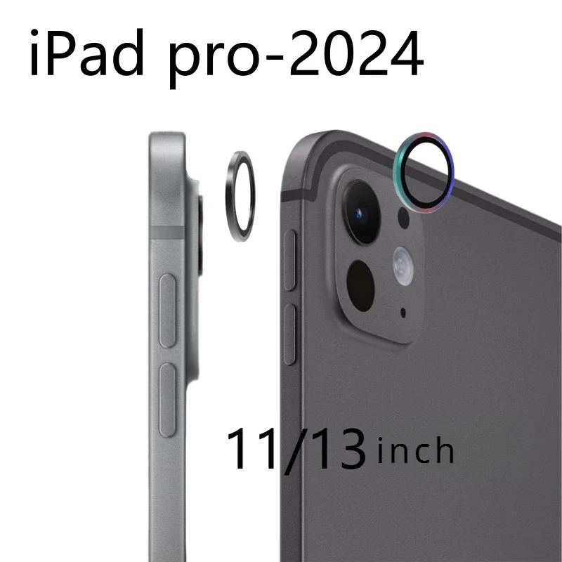 ฟิล์มป้องกันเลนส์กล้องถ่ายรูปโลหะสำหรับ ipadpro 2024, ฟิล์มโลหะความละเอียดสูงแหวนป้องกันกล้องสำหรับ ipadpro 11 13นิ้วกระจก