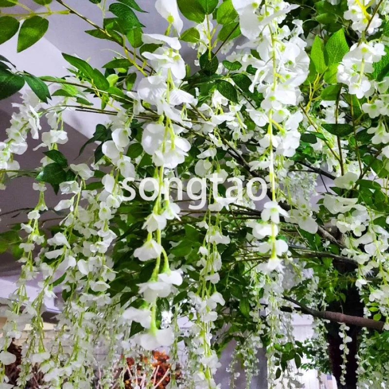 Custom. songtao Customized Artificial Silk Wisteria Blossom Tree Large Artificial White Wisteria tree