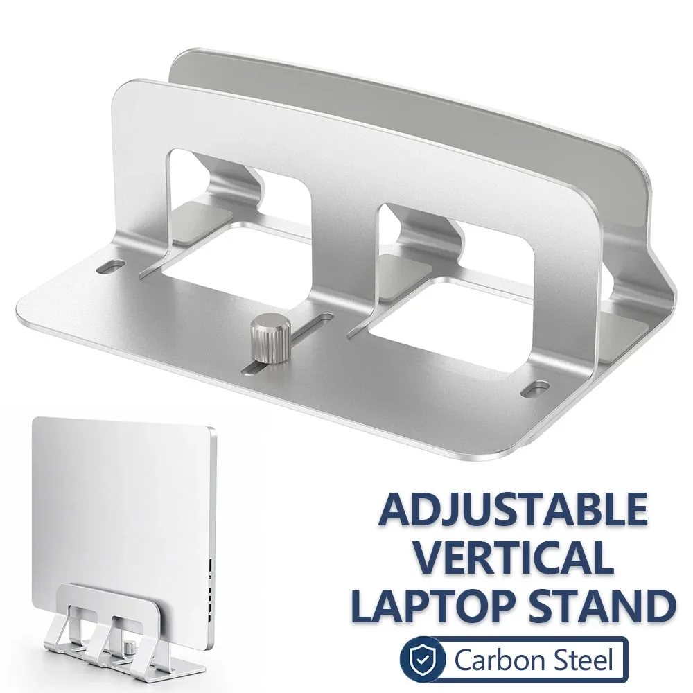 Vertical Laptop Stand Adjustable Width Upright Device Storage Holder Space Saving Desk Organizer for MacBook Gaming Laptops