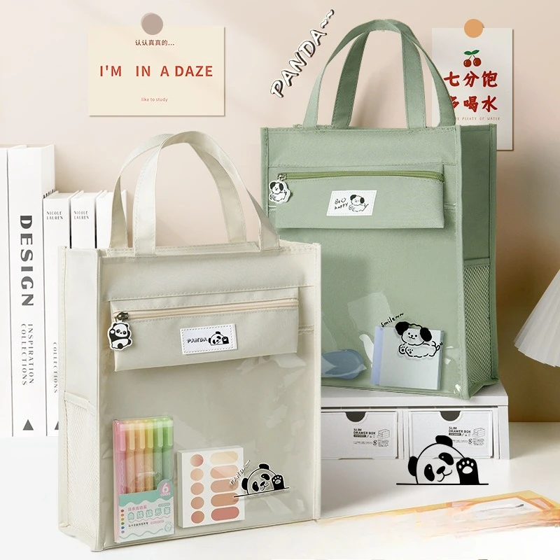 Primary School Students Tutoring Bag Pencil Bag Canvas Storage File Bag Training Institution Primary School Students Simple Bag