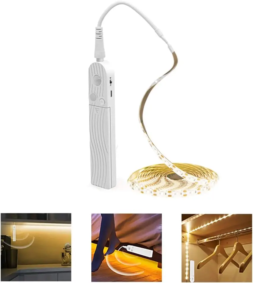 5M PIR Motion Sensor LED Strip 5V Led Under Cabinet Lamp Tape Ribbon Diode Light for Wardrobe Kitchen Home Decor Lamp