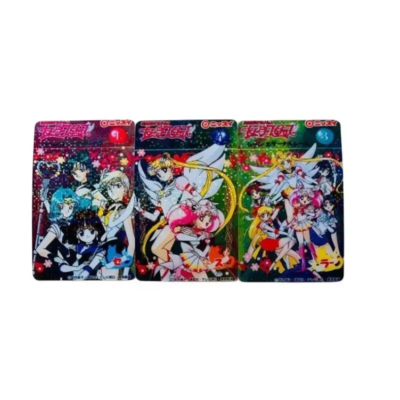 12Pcs/set Self Made Sailor Moon Sailor Mercury Sailor Saturn Tenoh Haruka Anime Classic Series Collection Crystal Card Sticker