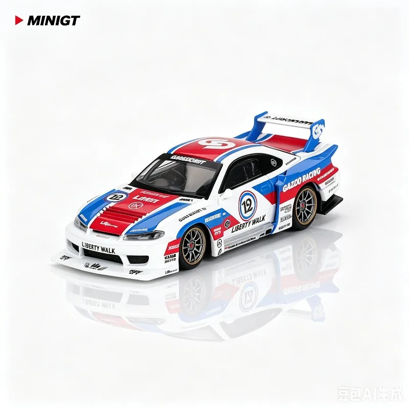 minigt-1-64-日産-lb-スーパーシルエット-s15-シルビア-1022--合金ダイカストカーモデル、静的装飾品、大人向けコレクション。
