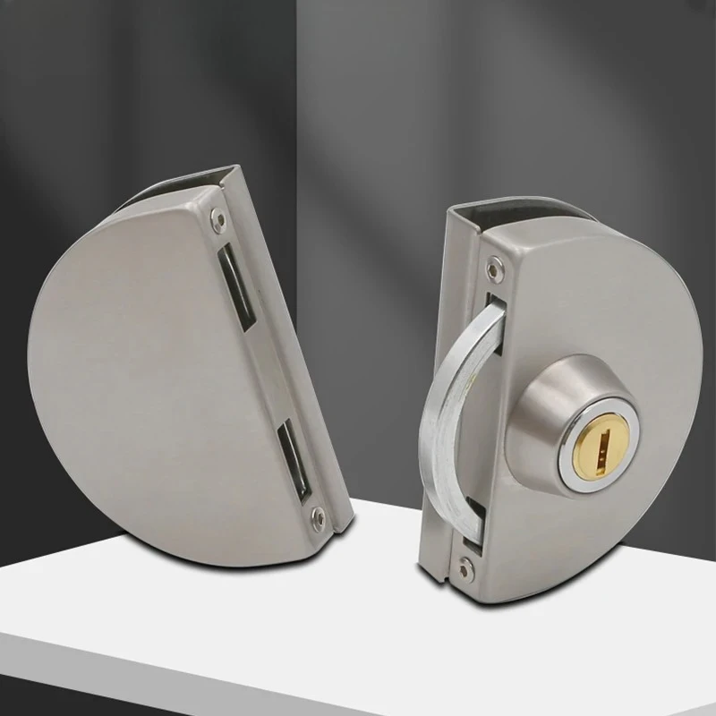 

1 Set Double Open Glass Door Lock Stainless Steel Double Bolt Sliding Door Lock Office Glass Door Security Lock Home Hardware