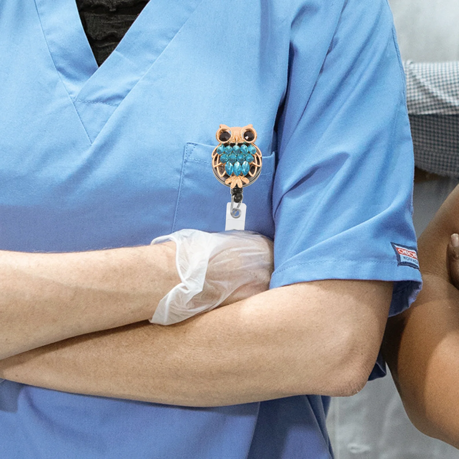 قابل للسحب حامل كليب البومة على شكل مشبك لبطاقة الهوية اسم العلامة العمل المدرسة الأحداث تلسكوبي شارة كليب شارة الزخرفية #4