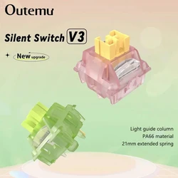 Outemu Silent Peach V3 스위치 Lubed Silent Lemon V3 스위치 기계식 키보드 선형 촉각 5Pin 핫 스왑 PA66 Pre Lubed POM