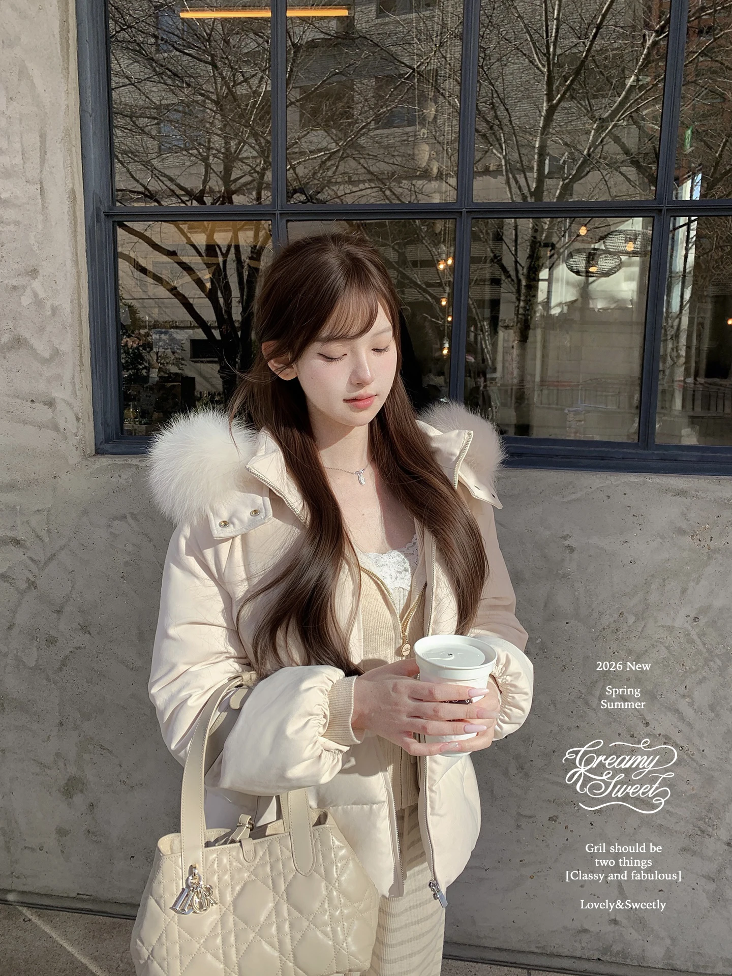 

Пуховик Cloud House с капюшоном и меховым воротником, на гусином пуху, зимний, теплый, женский, свободного кроя, на молнии, с завышенной талией