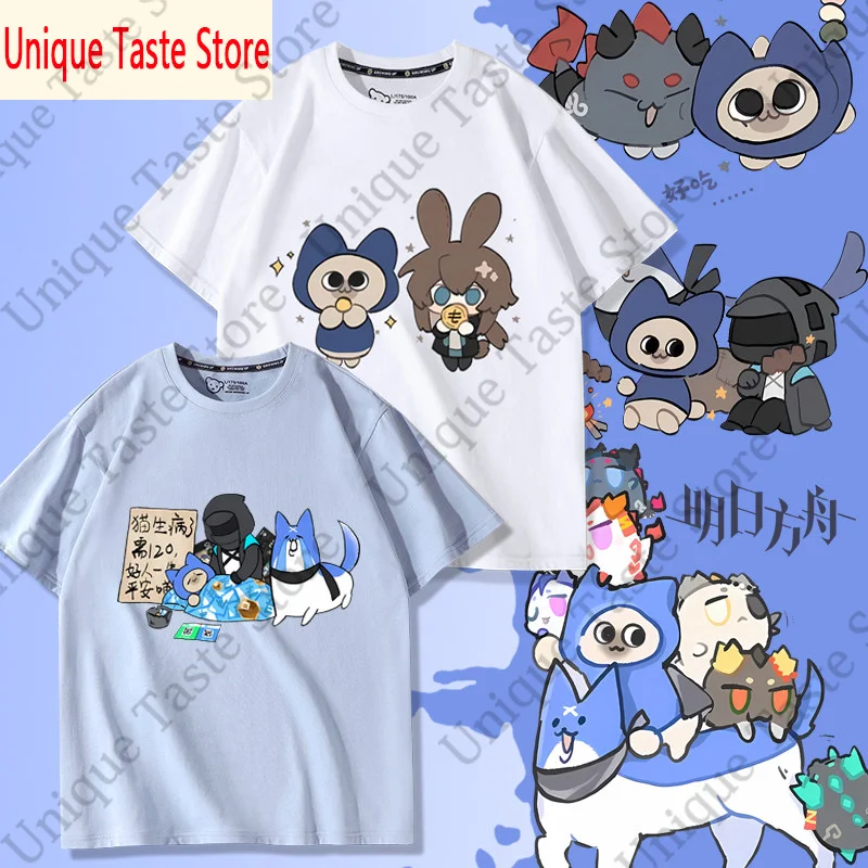 ‌ Camiseta Arknights Monster Hunter, camiseta con gráfico de dibujos animados de Felyne Dragon Bubble Bean, camisetas Kawaii Palicoes de algodón de manga corta