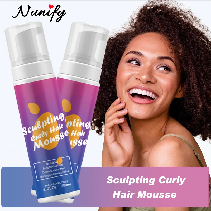 

1Pcs Curl Hair Mousse For Frizz Control 6.8Fl.oz Styling Moisturizing Mousse For All Curl Types No Flaking Sculpting Hair Foam