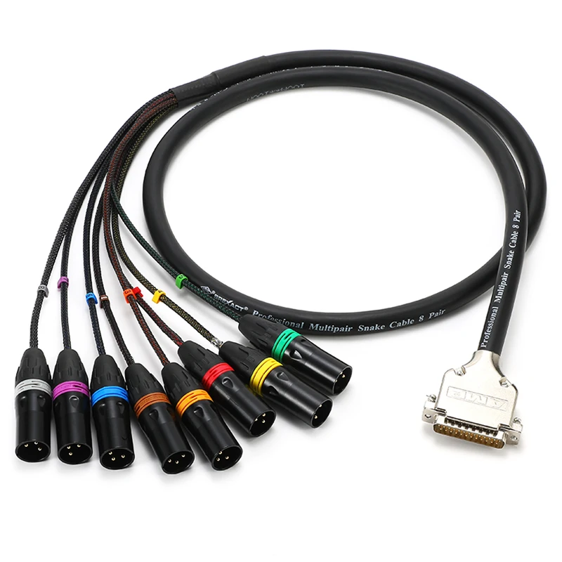 DB25 8-way Multi Data Cable Track Mixer VGA Rainbow Audio Signal Cable DB25 Male to 3 Pin XLR Male/Female,RCA,6.35mm Plug