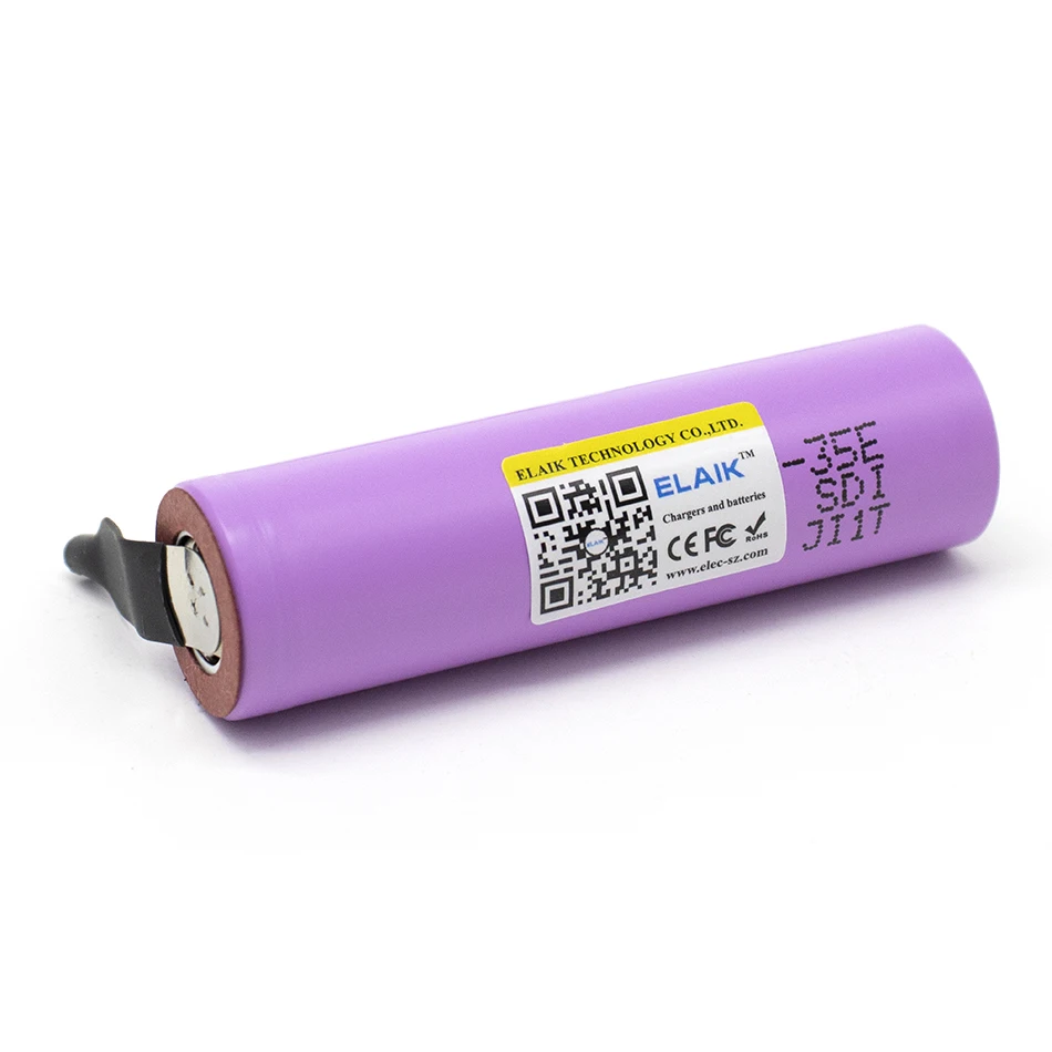 ELAIK-bateria de lítio original 18650, 3500mah, 3.7v, 25a, alta potência, para ferramentas elétricas + correia de níquel