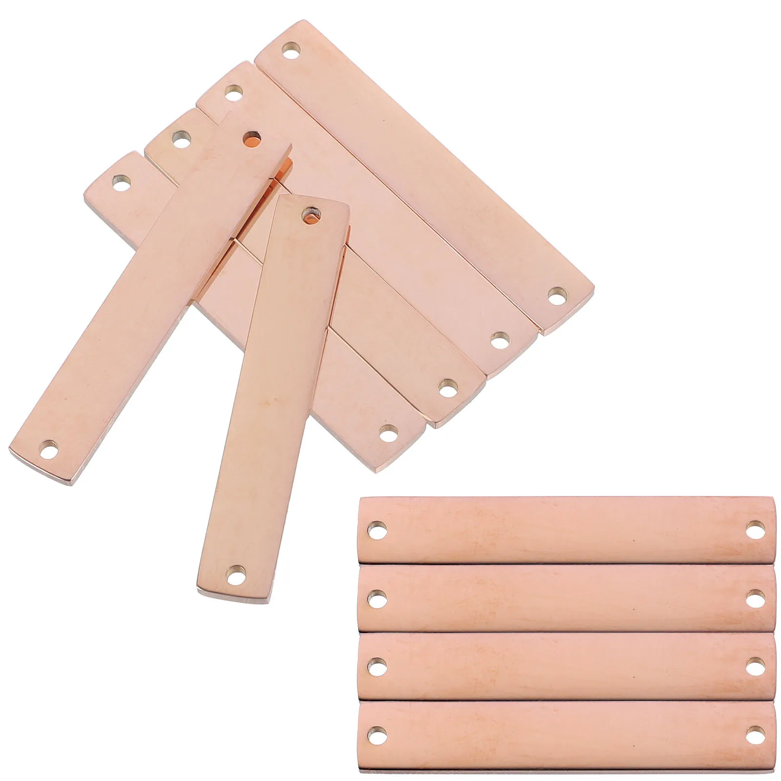 10Pcs Stainless Steel Double Holes Connector Rose Gold Pendant DIY Metal Jewelry Accessories Hanging Decorations Keychain Bag