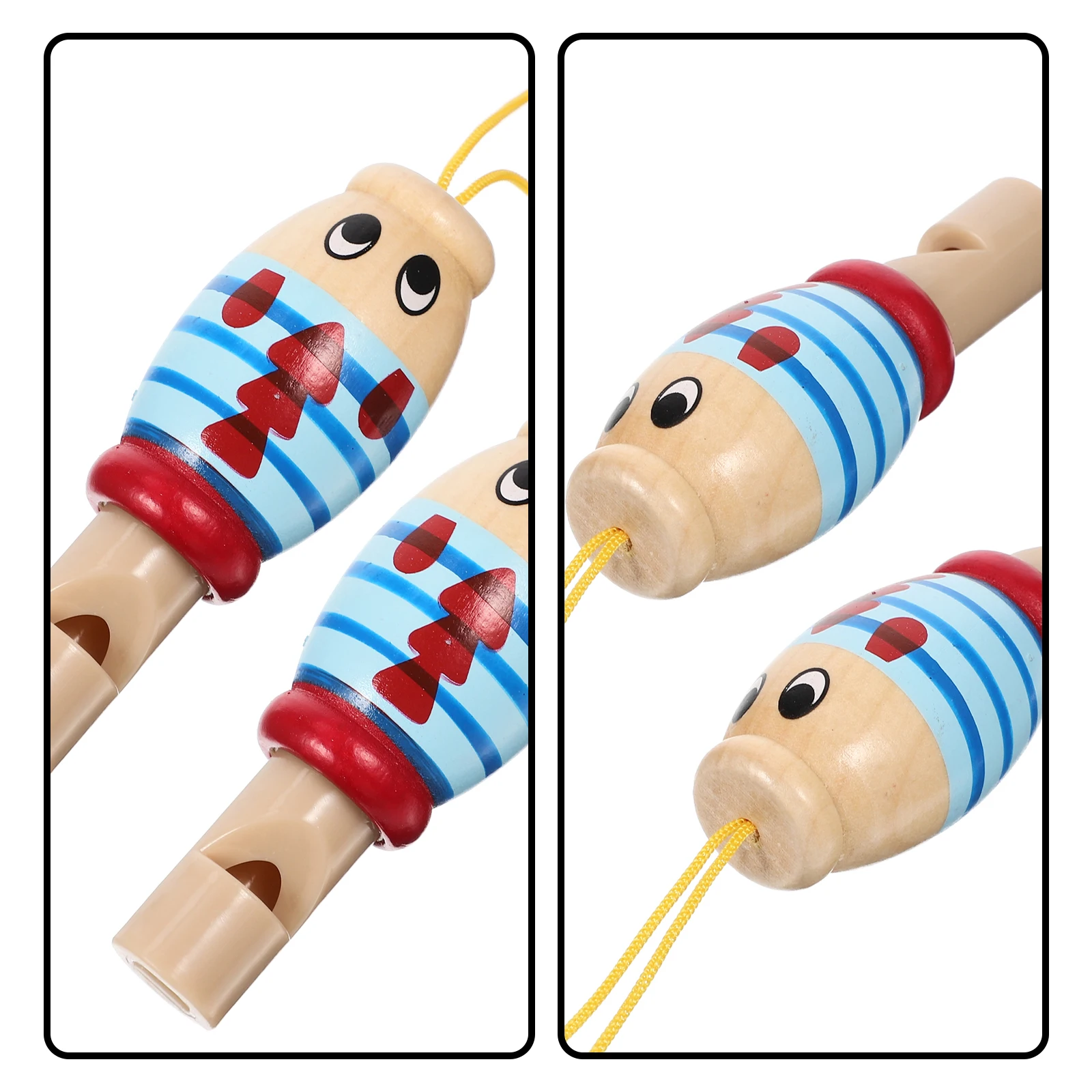 2 個木製ホイッスル子供ホイッスルおもちゃ子供楽器幼児遊具安全な赤ちゃん肺活量