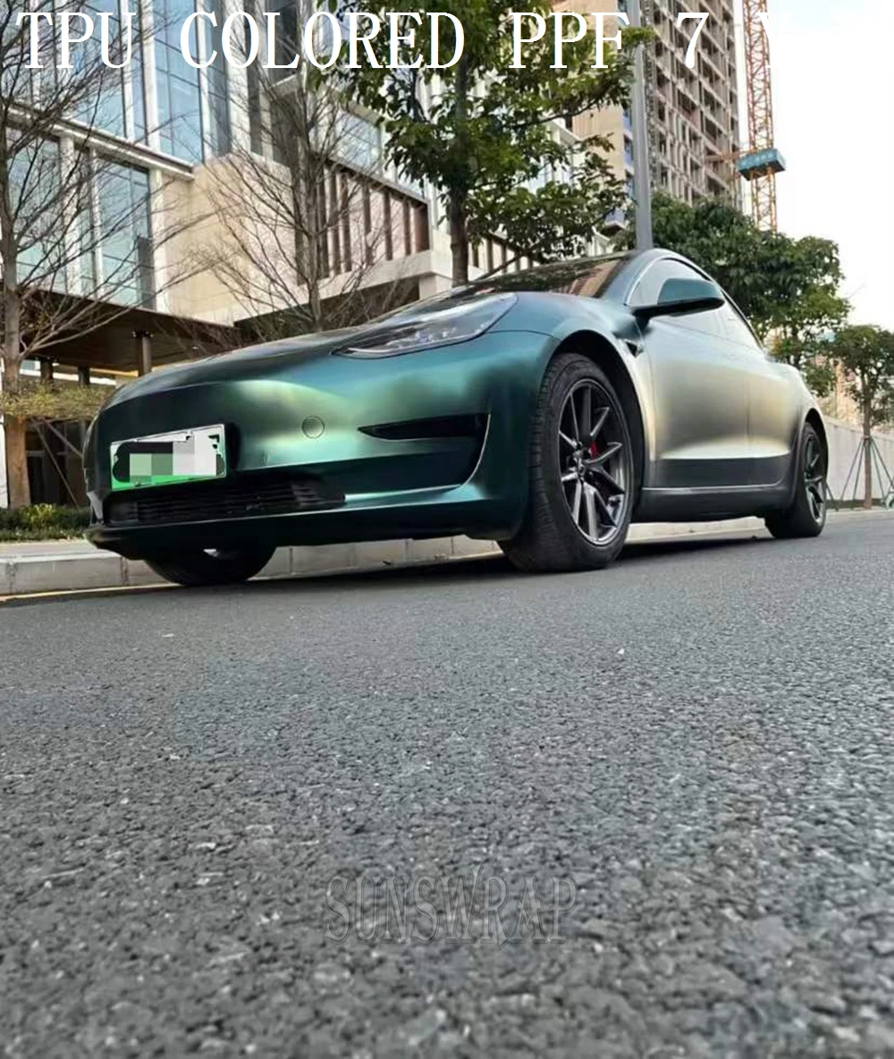 Highest quality ColorPPF Flame Green PPF TPU color ppf for car wrap quality Warranty (Wet application)-Self Healing Film 5x52ft