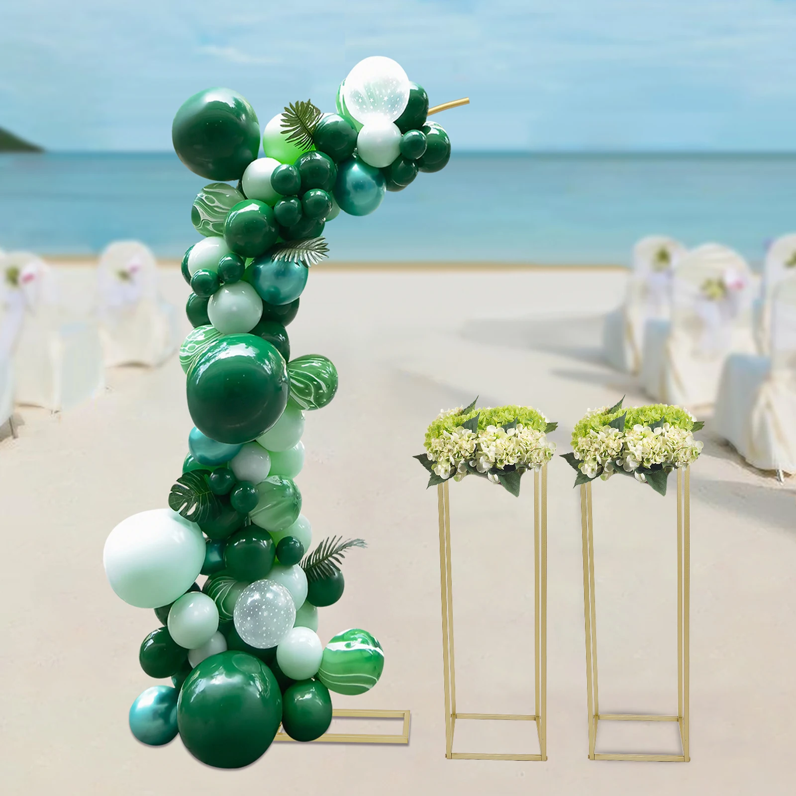 

Подставка для балонной арки и 2 подставки для цветов, подставка для арочного фона для вечеринок, подставка для свадебных цветов