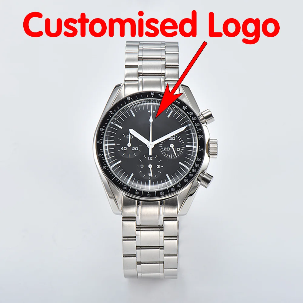 

41mm luxury men's watches support custom logo watches sapphire glass waterproof watches VK63 watches quartz movement watches