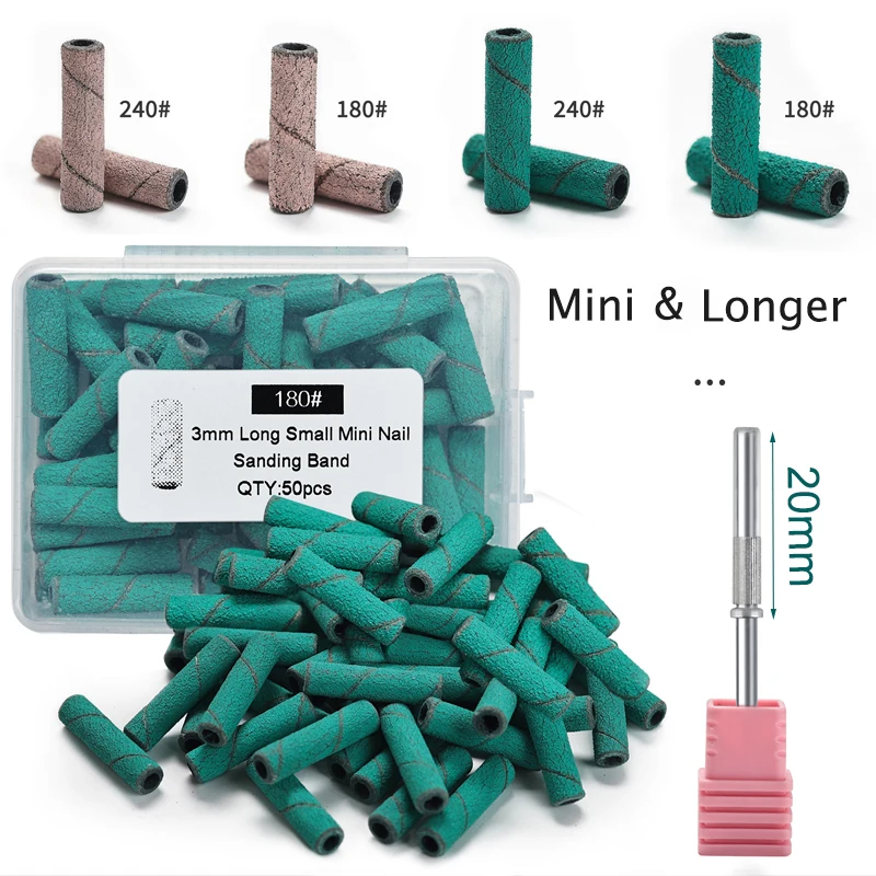 Mini perceuse à ongles électrique zèbre plus long, bandes de ponçage, dissolvant de vernis acrylique gel UV, outil d'accessoire, 3.1mm, N64.