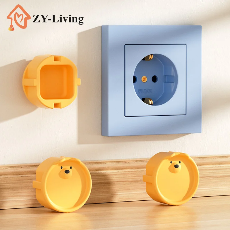 

5Pcs Baby Safety Protection Socket Protective Cover , Children Electric Shock Prevention Dust Protection Cover,Cartoon Design