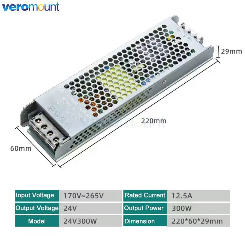 12V 24V LED Power Supply AC to DC Transformer 60W 100W 200W 300W 400W Super Thin Converter for LED Strip Light Bulb LED Driver