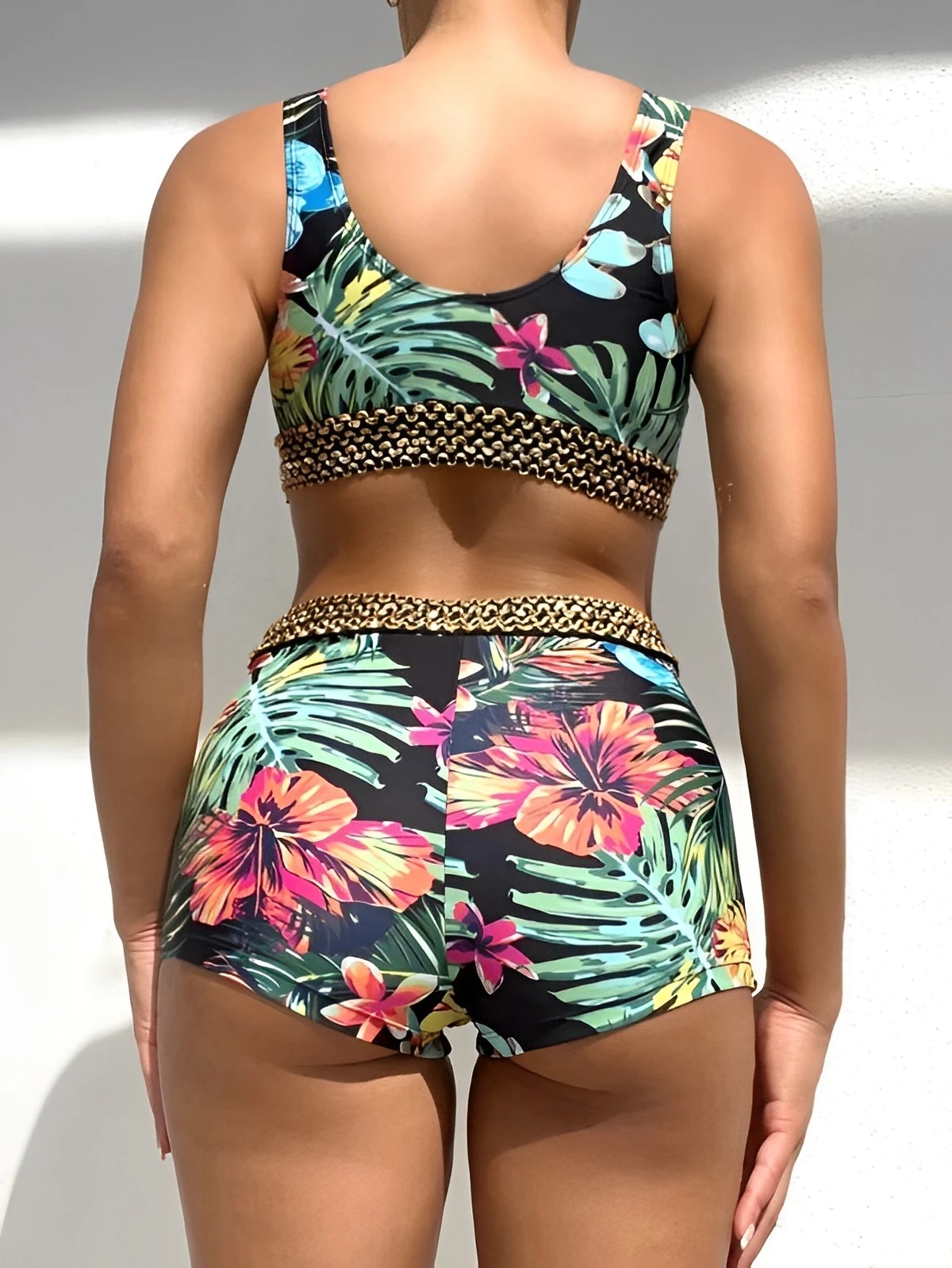 2024 Floral Bikini Printed Swimsuit Women Sexy High Waist Swimwear Female Bathers Bathing Swimming Swim Suit Beachwear