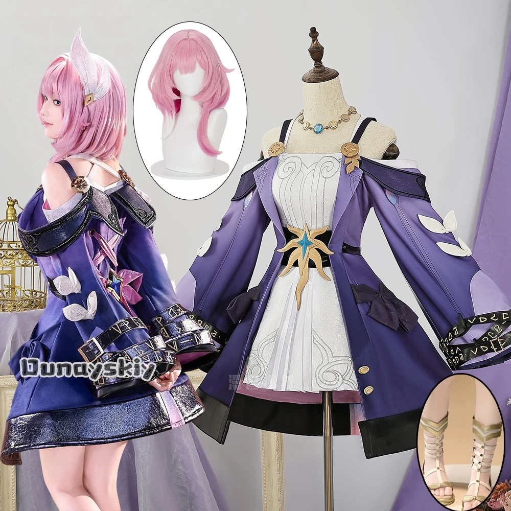

Honkai: Star Rail Cyrene Cosplay Costume Cyrene Purple Lolita Women's Dresses Uniform Anime Halloween Play Role Wig Shoe Suit