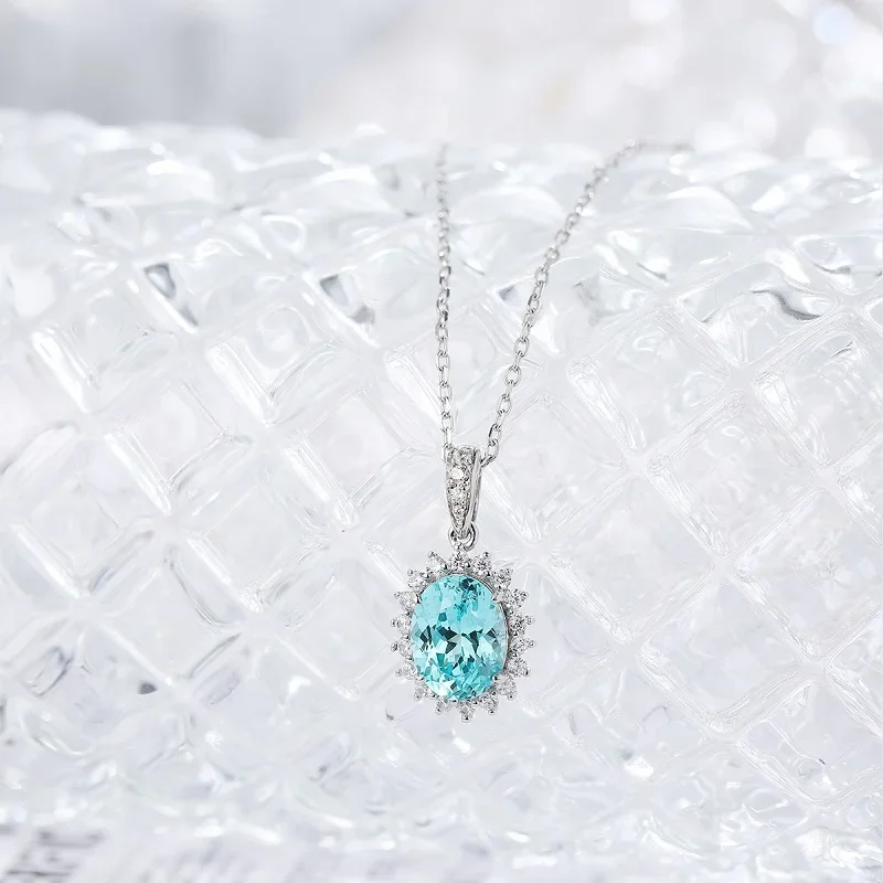 

Pirmiana Hot Sale 2.54ct Lab Grown Paraiba Sapphire Necklace S925 Silver Engagement Women