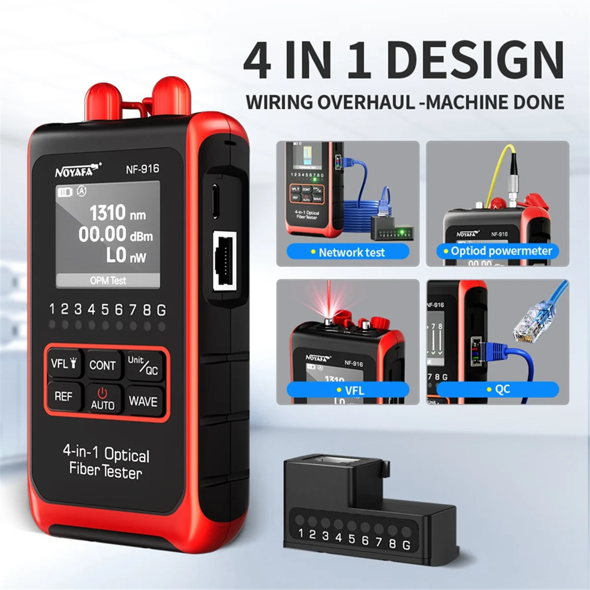 

ABMO Fiber Optical Power Meter Visual Fault Locator -916 VFL REF FC SC Rj45 Fiber Optic Cable Tester Network Tools