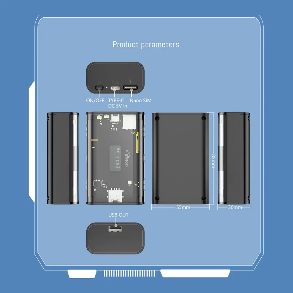 Spot Goods LTE Mobile WiFi OEM 4g Router With Sim Card Pocket Router Type-C 5200mAh 300Mbps 4g Router Pocket Wifi