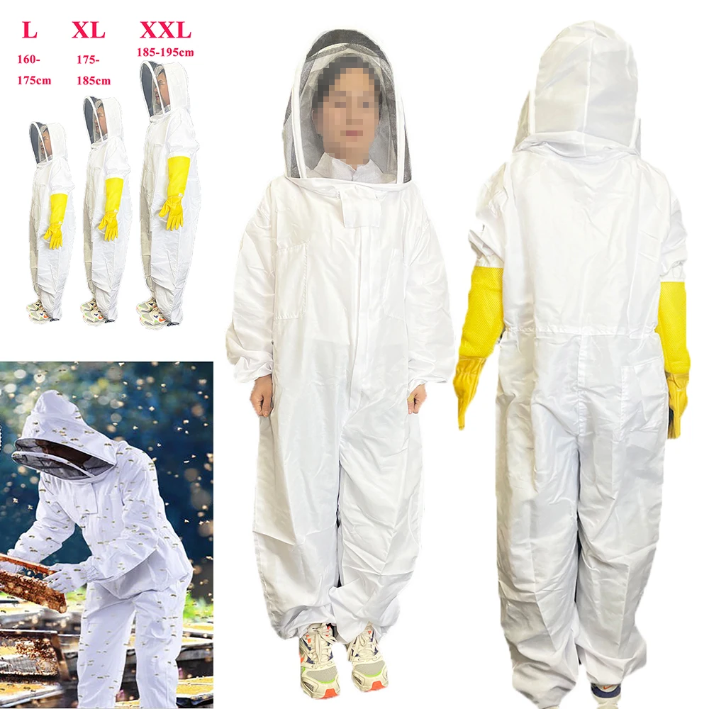 

Cotton Beekeepers Jacket Attached Fencing Veil Beekeeping Honey Bee Casual Full Protection Sting Proof Ventilated Vented Suit