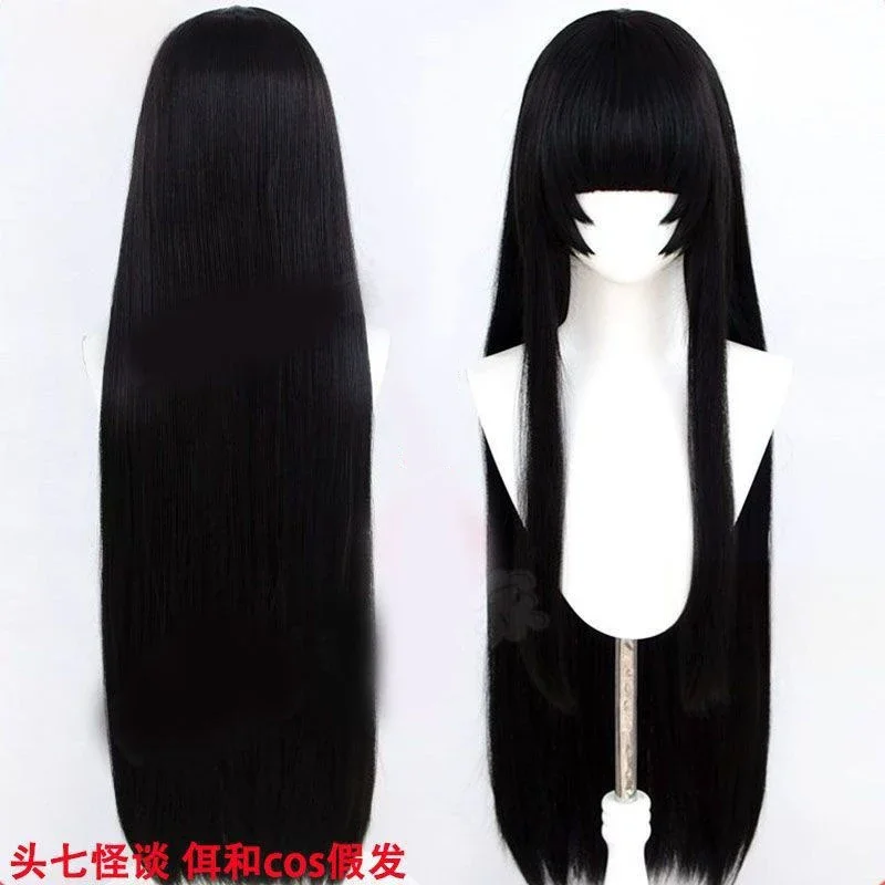 

Black Long Straight Fashion Woman Human Hair 65cm High-temperature Silk Festival Party Masquerade Escape Room Cosplay Wig
