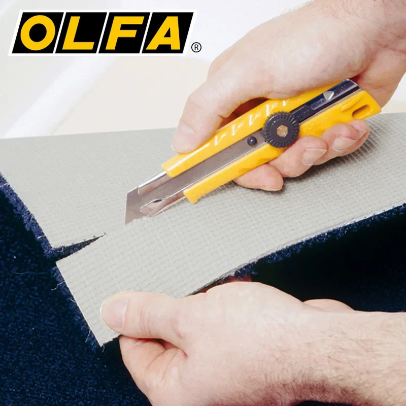 OLFA L-1 Taglierina per carichi pesanti Coltello multiuso grande da 18 mm con bloccaggio a ruota Coltelli da taglio multiuso Strumenti per modelli artigianali di carta da parati