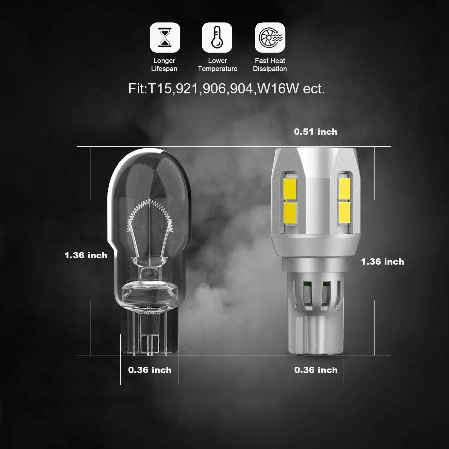5GS Diseño 1:1 de alto rendimiento 3030-10SMD 921 912 Bombillas LED blancas brillantes para luces de marcha atrás de respaldo