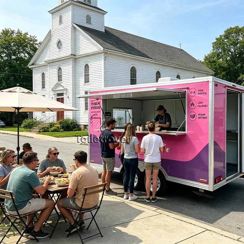 Custom Commercial Food Truck Mobile Food Trailer Fully Equipped Food Trailer Convenient Food Truck for Night Market Snacks