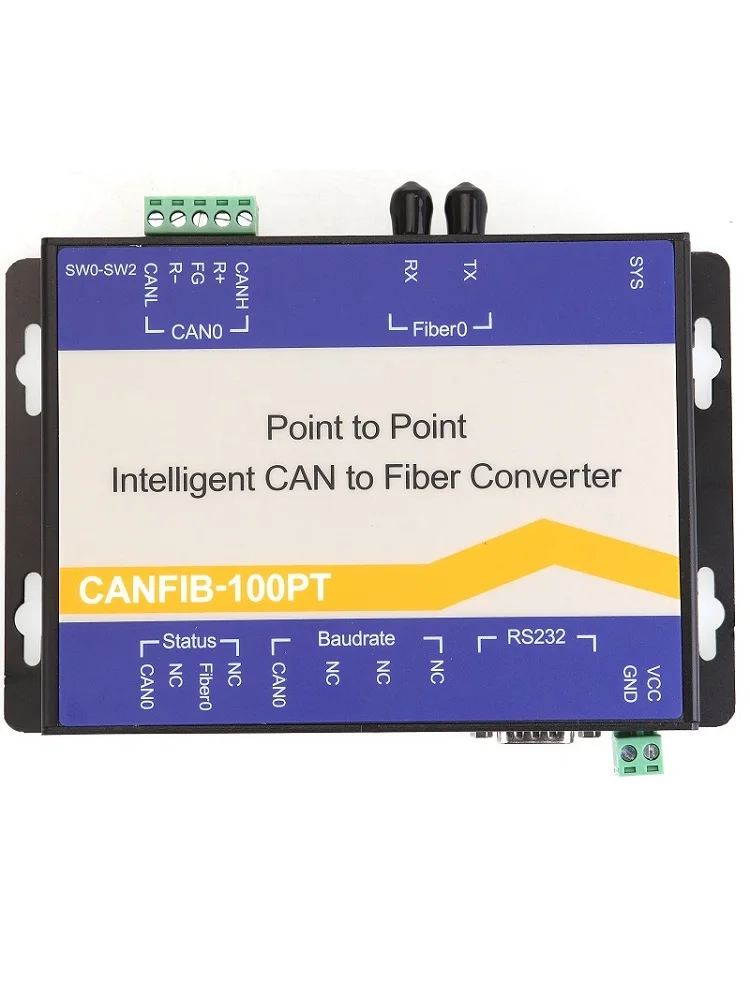 CANFIB-100PT (CANFiber-9000A) intelligent CAN bus to fiber (point-to-point)