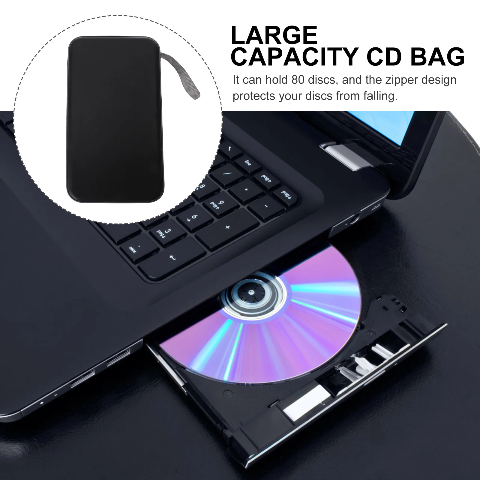 CD Storage Bag Disc Case Zipper Box Holder Pouch Car Polyester Plastic Large Capacity