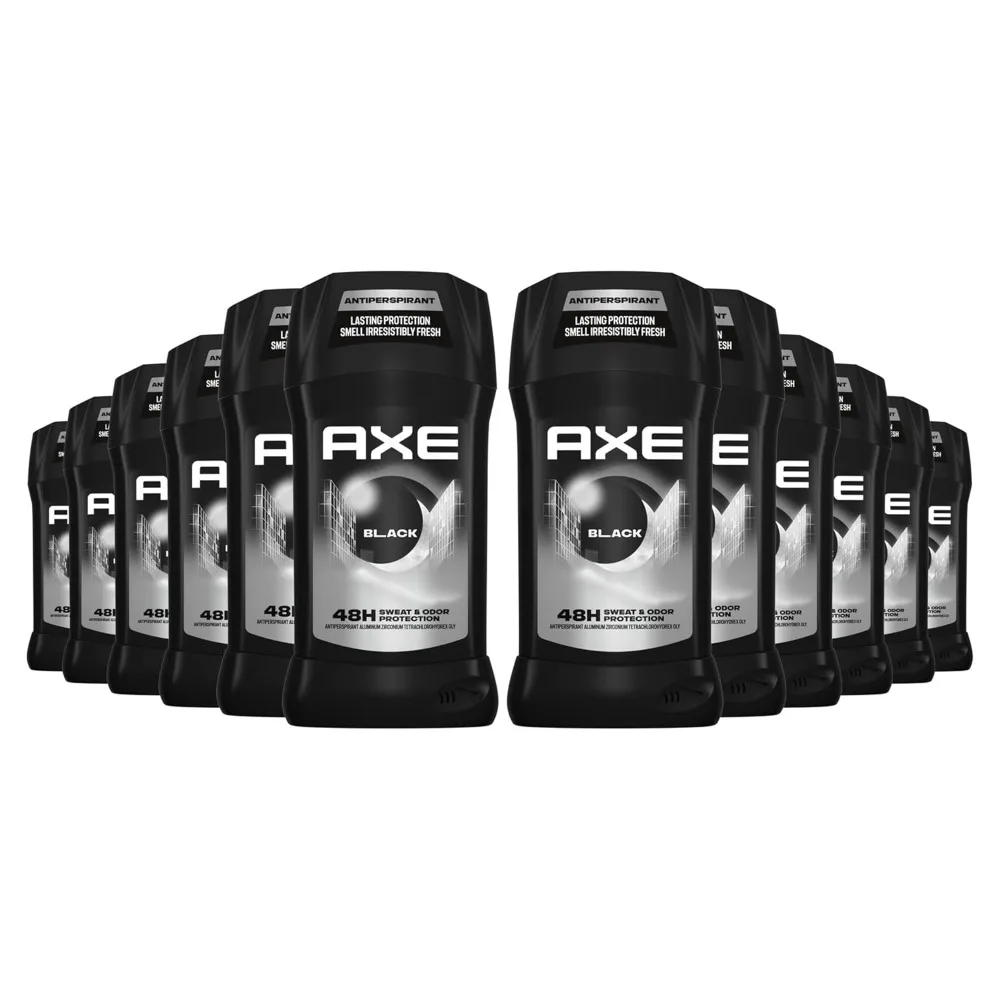 AXE Set di bastoncini antitraspiranti da uomo da 12 pezzi, edizione nera, offre 48 ore di protezione contro il sudore e gli odori, con Frozen Pear &