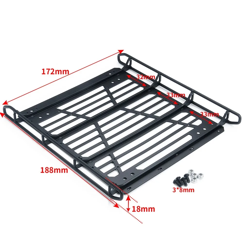 RC Metal Steel Roof Rack Luggage Carrier With lights for 1/10 TRXS Car TRX 4 TRX6 6X6 G63 G500 Upgrade parts